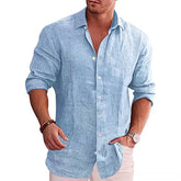 Men's Long Sleeve Solid Color Casual Shirt